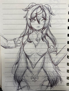 ganyu shaded sketch fanart