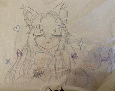 boba cat sketch