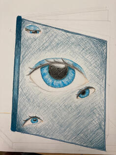 abstract realism eye drawing book eldritch horror thingy :D