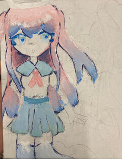 vivi (OC) painting unfinished