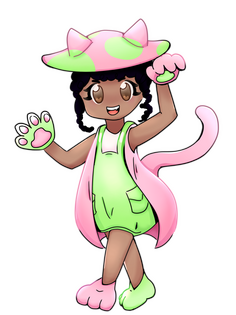 mushroom cat drawing (gift for my manager)