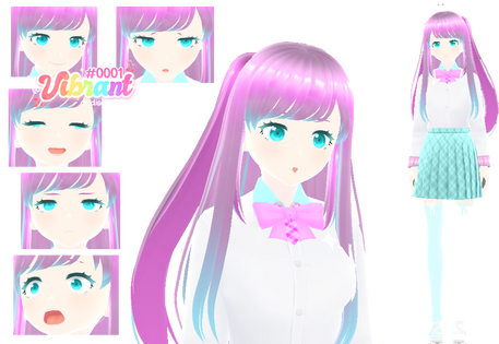 3d vtuber model of vivi ref sheet (credit to me)